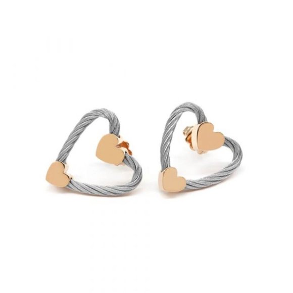 Charriol Jewelry - CHARRIOL GENEVA PASSION HEART Sterling Silver Stud Earrings